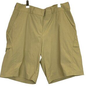 Exofficio Shorts Womens Size 14 Khaki Outdoor Hiking Performance Stretch Cargo